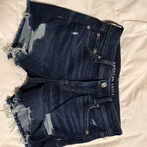 American Eagle Outfitters Blue Jean Shorts Distressed Casual